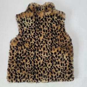 Crewcuts Leopard Faux Fur Vest/ 4-5.